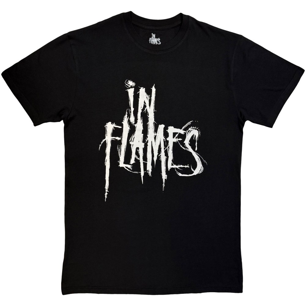 In Flames - Logo Mono Herren TShirt - Schwarz/Weiß